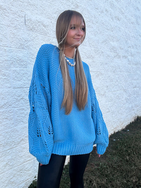 Winter Blues Cozy Knit Sweater