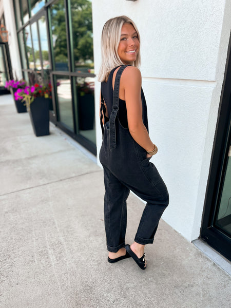 Free People - High Roller Jumpsuit - MINERAL BLACK