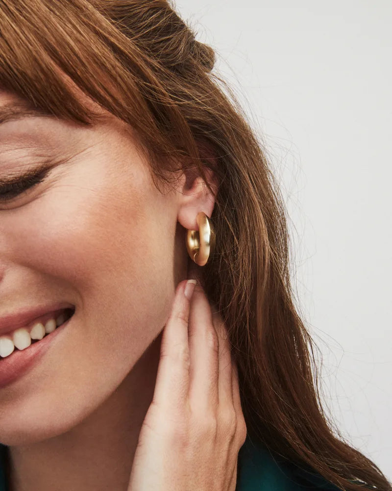 Kendra Scott Mikki Hoop Earrings BIG Gold Plated